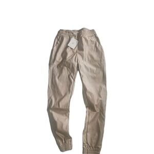 Milio Milano Gold Metallic Faux Leather Joggers Made in Italy Medium NWT